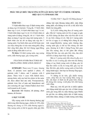 Phẫu thuật điều trị xương sườn gẫy bằng nẹp vít cố định: chỉ định, hiệu quả và tính khả thi