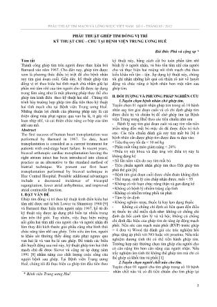 Phẫu thuật ghép tim đồng vị trí kỹ thuật chủ - Chủ tại Bệnh viện Trung ương Huế