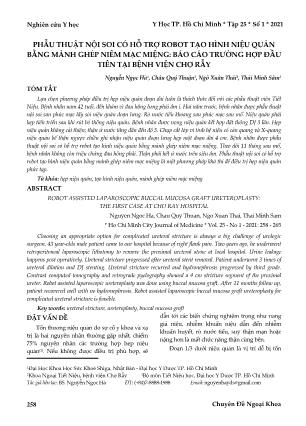 Phẫu thuật nội soi có hỗ trợ robot tạo hình niệu quản bằng mảnh ghép niêm mạc miệng: Báo cáo trường hợp đầu tiên tại Bệnh viện Chợ Rẫy