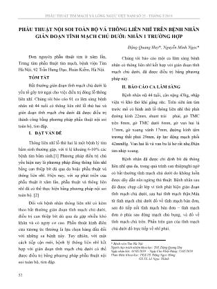 Phẫu thuật nội soi toàn bộ vá thông liên nhĩ trên bệnh nhân gián đoạn tĩnh mạch chủ dưới: nhân 1 trường hợp
