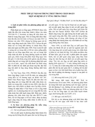 Phẫu thuật nội soi trung thất trong chẩn đoán một số bệnh lý u vùng trung thất