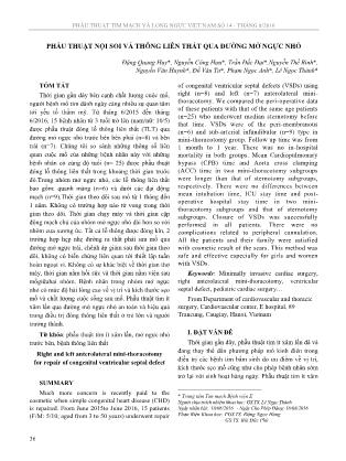 Phẫu thuật nội soi vá thông liên thất qua đường mở ngực nhỏ