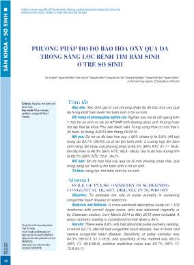 Phương pháp đo độ bão hòa oxy qua da trong sàng lọc bệnh tim bẩm sinh ở trẻ sơ sinh
