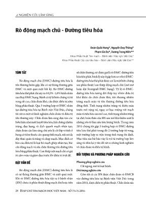 Rò động mạch chủ - Đường tiêu hóa