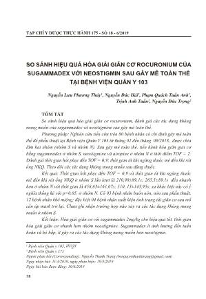 So sánh hiệu quả hóa giải giãn cơ rocuronium của sugammadex với neostigmin sau gây mê toàn thể tại Bệnh viện Quân Y 103