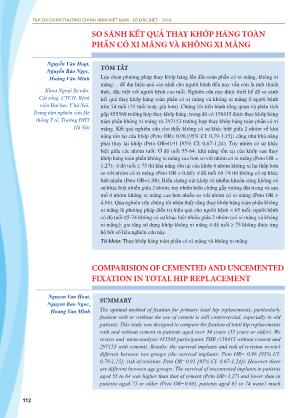 So sánh kết quả thay khớp háng toàn phần có xi măng và không xi măng