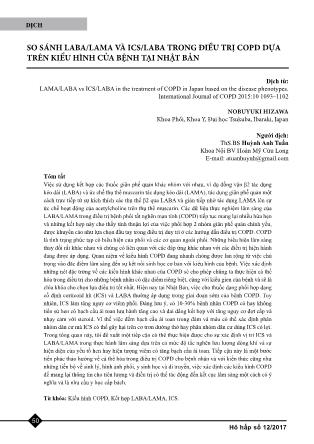 So sánh LABA/LAMA và ICS/LABA trong điều trị COPD dựa trên kiểu hình của bệnh tại Nhật Bản