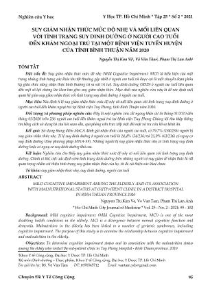 Suy giảm nhận thức mức độ nhẹ và mối liên quan với tình trạng suy dinh dưỡng ở người cao tuổi đến khám ngoại trú tại một bệnh viện tuyến huyện của tỉnh Bình Thuận năm 2020