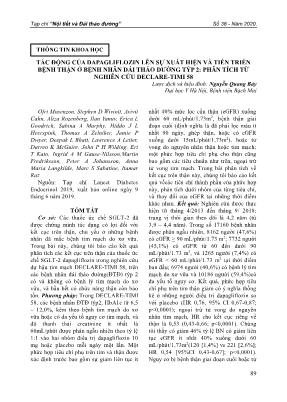 Tác động của dapagliflozin lên sự xuất hiện và tiến triển bệnh thận ở bệnh nhân đái tháo đường týp 2: phân tích từ nghiên cứu DECLARE-TIMI 58