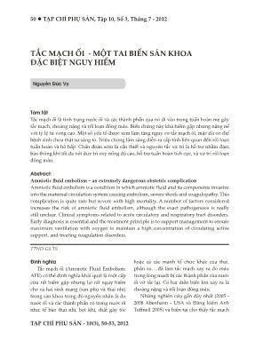 Tắc mạch ối - Một tai biến sản khoa đặc biệt nguy hiểm