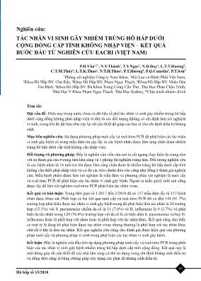 Tác nhân vi sinh gây nhiễm trùng hô hấp dưới cộng đồng cấp tính không nhập viện - kết quả bước đầu từ nghiên cứu EACRI (Việt Nam)