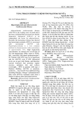 Tăng triglyceride và bệnh tim mạch do xơ vữa