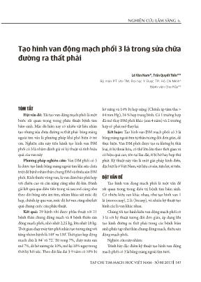 Tạo hình van động mạch phổi 3 lá trong sửa chữa đường ra thất phải