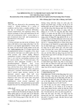 Tạo hình xương ức và thành gực bằng nẹp vít trong vết thương ngực xuyên