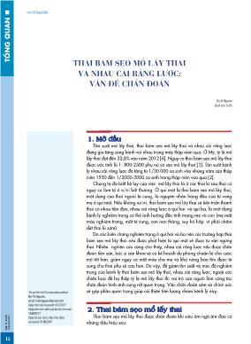 Thai bám sẹo mổ lấy thai và nhau cài răng lược: vấn đề chẩn đoán