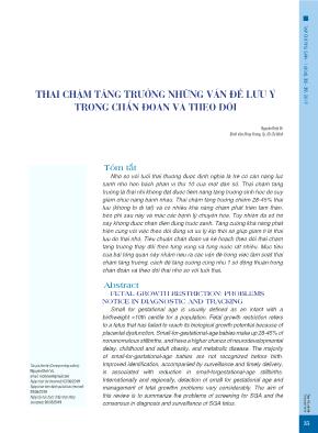 Thai chậm tăng trưởng những vấn đề lưu ý trong chẩn đoán và theo dõi