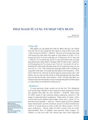 Thai ngoài tử cung vỡ nhập viện muộn