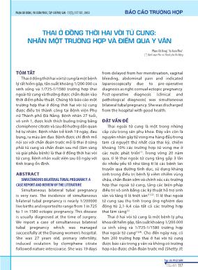 Thai ở đồng thời hai vòi tử cung: nhân một trường hợp và điểm qua y văn