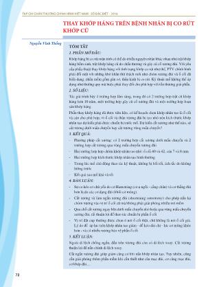 Thay khớp háng trên bệnh nhân bị co rút khớp cũ