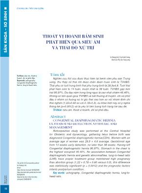 Thoát vị hoành bẩm sinh phát hiện qua siêu âm và thái độ xử trí