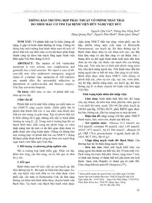 Thông báo trường hợp phẩu thuật vỡ phình thất trái do nhồi máu cơ tim tại Bệnh viện Hữu Nghị Việt Đức