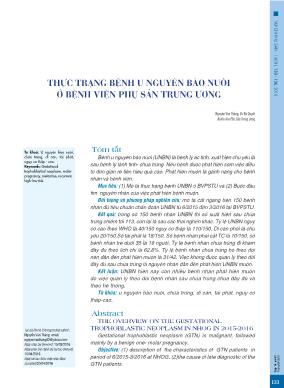 Thực trạng bệnh u nguyên bào nuôi ở Bệnh viện Phụ sản Trung ương