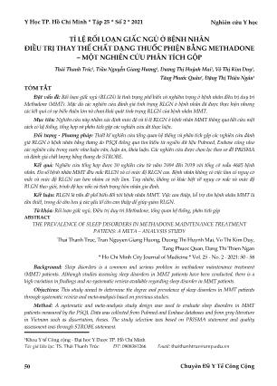 Tỉ lệ rối loạn giấc ngủ ở bệnh nhân điều trị thay thế chất dạng thuốc phiện bằng methadone-một nghiên cứu phân tích gộp
