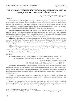 Tỉ lệ stress và chiến lược ứng phó của sinh viên y học dự phòng, Đại học Y Dược Thành phố Hồ Chí Minh