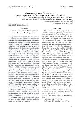 Tìm hiểu giá trị của supar niệu trong bệnh hội chứng thận hư lần đầu ở trẻ em