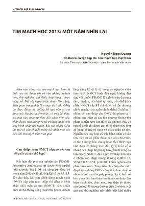Tim mạch học 2013: một năm nhìn lại