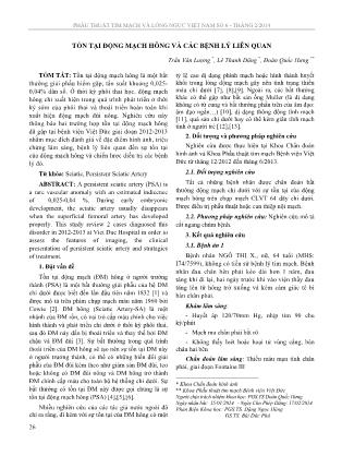 Tồn tại động mạch hông và các bệnh lý liên quan