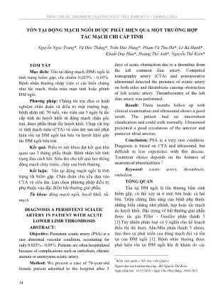 Tồn tại động mạch ngồi được phát hiện qua một trường hợp tắc mạch chi cấp tính