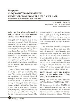 Tổng quan: Áp dụng hướng dẫn điều trị viêm phổi cộng đồng trẻ em ở Việt Nam: Trở ngại thực tế và những biện pháp khắc phục