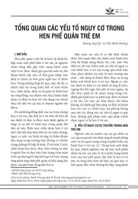 Tổng quan các yếu tố nguy cơ trong hen phế quản trẻ em