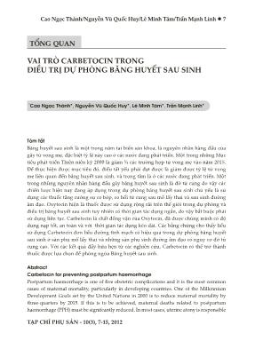 Tổng quan: Vai trò carbetocin trong điều trị dự phòng băng huyết sau sinh
