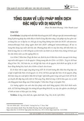 Tổng quan về liệu pháp miễn dịch đặc hiệu với dị nguyên