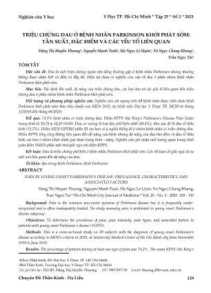 Triệu chứng đau ở bệnh nhân Parkinson khởi phát sớm: tần suất, đặc điểm và các yếu tố liên quan