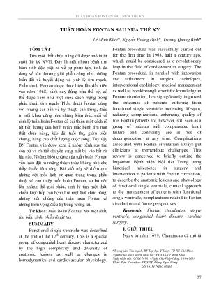 Tuần hoàn Fontan sau nửa thế kỷ