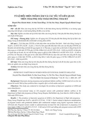 Tỷ lệ biểu hiện trầm cảm và các yếu tố liên quan trên thai phụ đái tháo đường thai kỳ