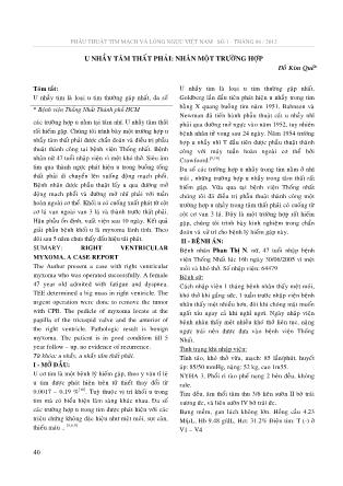 U nhầy tâm thất phải: nhân một trường hợp