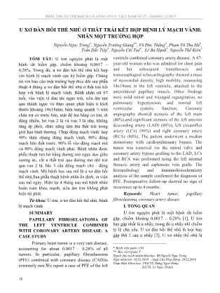 U xơ đàn hồi thể nhú ở thất trái kết hợp bệnh lý mạch vành: nhân một trường hợp