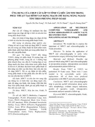 Ứng dụng của chụp cắt lớp vi tính và siêu âm tim trong phẫu thuật tạo hình van động mạch chủ bằng màng ngoài tim theo phương pháp Ozaki