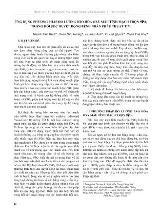 Ứng dụng phương pháp đo lường bão hòa oxy máu tĩnh mạch trộn SVO2 trong hồi sức huyết động bệnh nhân phẫu thuật tim