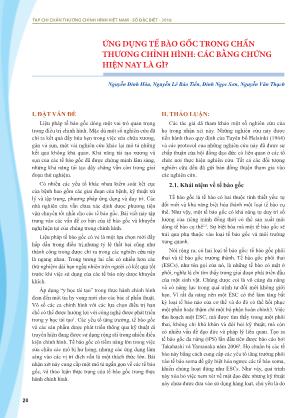 Ứng dụng tế bào gốc trong chấn thương chỉnh hình: Các bằng chứng hiện nay là gì?