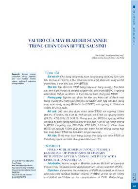 Vai trò của máy bladder scanner trong chẩn đoán bí tiểu sau sinh