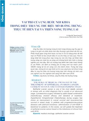 Vai trò của ung bướu nội khoa trong điều trị ung thư biểu mô buồng trứng: thực tế hiện tại và triển vọng tương lai