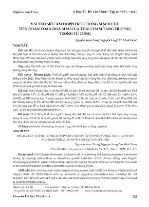 Vai trò siêu âm Doppler eo động mạch chủ tiên đoán toan hóa máu của thai chậm tăng trưởng trong tử cung