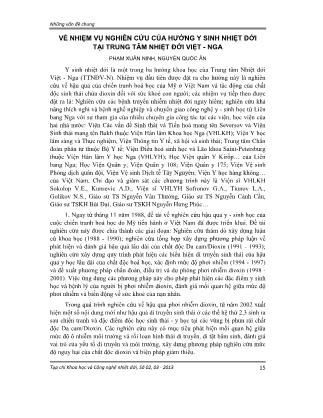 Về nhiệm vụ nghiên cứu của hướng y sinh nhiệt đới tại Trung tâm Nhiệt đới Việt-Nga
