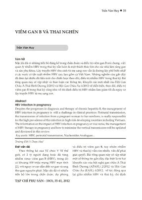 Viêm gan B và thai nghén