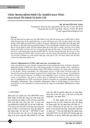 Viêm trong bệnh phổi tắc nghẽn mạn tính - Giai đoạn ổn định và đợt cấp